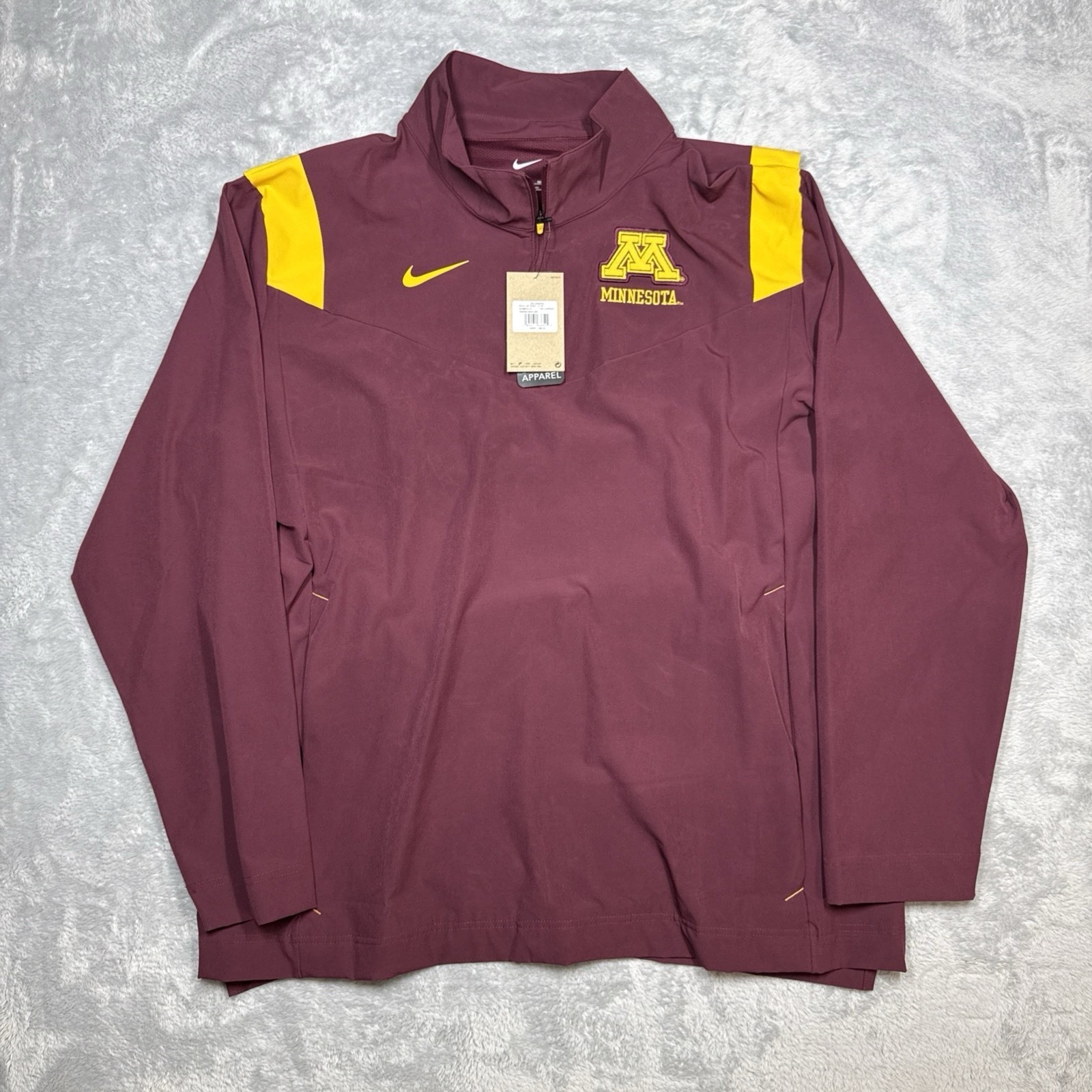 Nike Minnesota Golden Gophers Coaches Sideline Quarter Zip Men 2xl Maroon Read